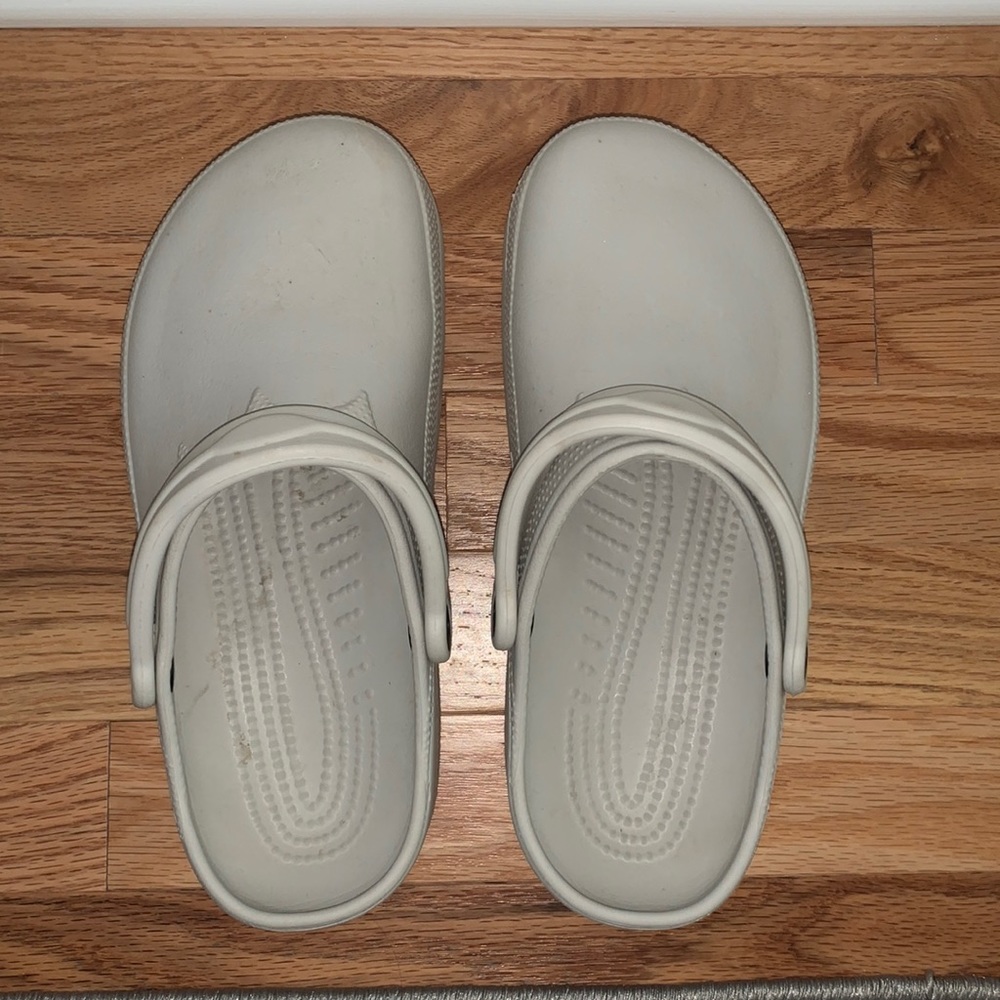 White Bistro Crocs